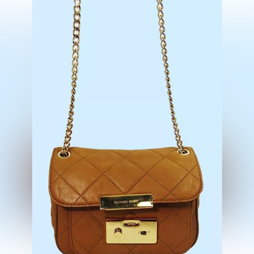 Michael Kors Brown Quilted Crossbody Bag